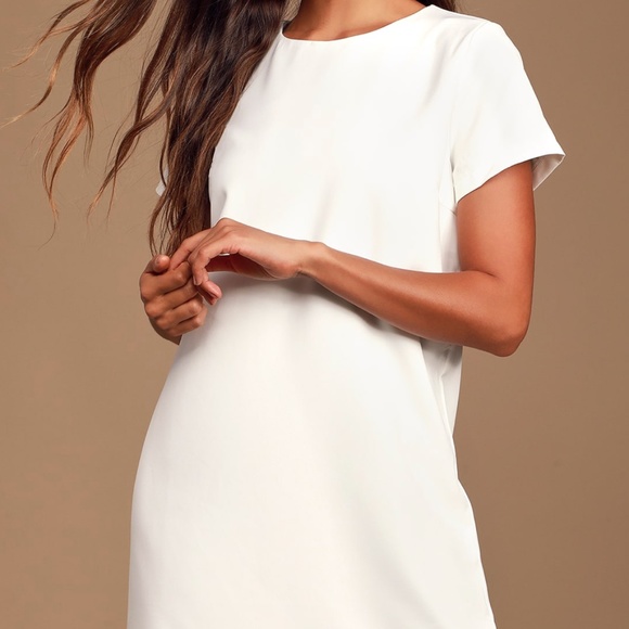 Lulus Shift and Shout Ivory Shift Dress - Picture 1 of 3